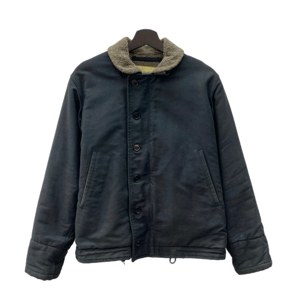 バズリクソンズ BUZZ RICKSON'S N-1 デッキジャケット NAVY DEPARTMENT Military ミリタリー U.S.NAVY バックプリント M品番  M13805 ジャケット プリント ブラック 104MT-2182