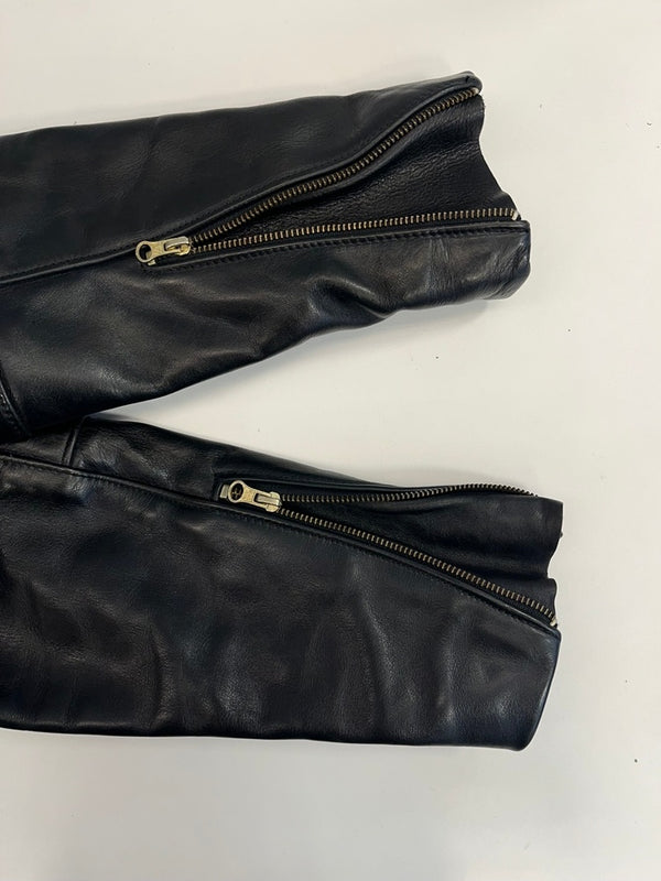 バンソン VANSON 襟付きシングル ライダース レザー ジャケット USA製 アメリカ製 黒  表記サイズ38 ジャケット ブラック 101MT-4559