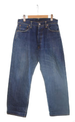 エヴィス EVISU Lot 2001 NO.2 KAMOME ホワイトカモメ プリント デニム パンツ デニム ネイビー 34/35 103MB-670