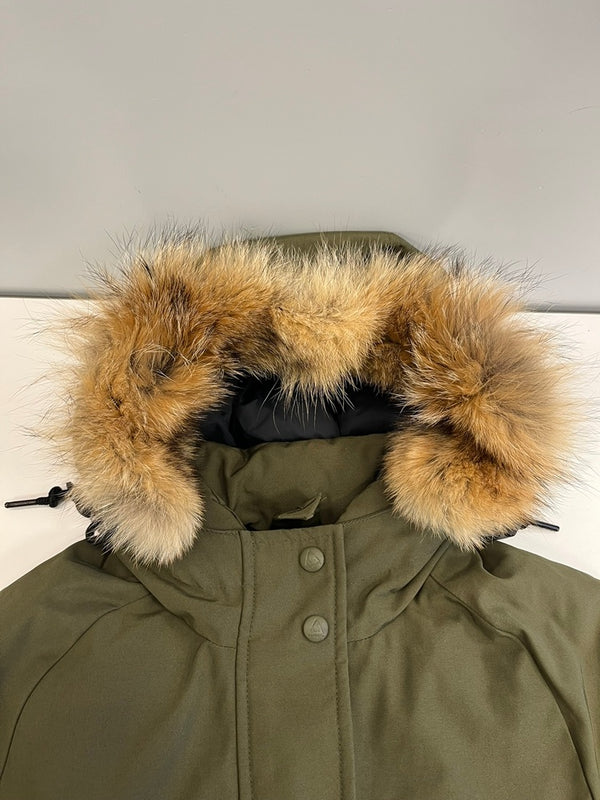ケープハイツ Cape HEIGHTS ダウンコート ダウンジャケット フード ファー ジャケット カーキ SSサイズ XS 101LT-205
