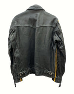 ショット SCHOTT LEATHER JACKET レザー ジャケット CLASSIC RACER シングルライダース バイカー 星 USA製 黄 黒 3181012 ジャケット ロゴ ブラック Lサイズ 104MT-905