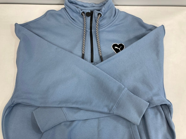 プーマ PUMA Ami Alexandre Mattiussi アミ HALF‐ZIP ハーフジップ スウェット 水色  535993-73 MENS XL スウェット ブルー LLサイズ 101MT-3675