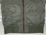 ヒューストン HOUSTON MA-1 FLIGHT JACKET フライト ジャケット ボンバー ジップアップ ミリタリー 軍物 アウター 緑 50316 ジャケット 無地 カーキ Mサイズ 104MT-1979