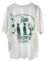 ステューシー STUSSY × Patta Sound Connection サウンド コネクション 24SS T-shirt 半袖 カットソー クルーネック コットン ホンジュラス製 WHITE 白 Tシャツ プリント ホワイト XLサイズ 104MT-1785