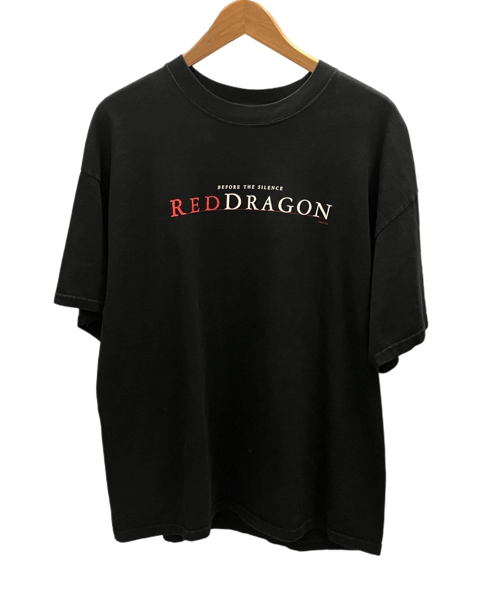 ヴィンテージ Vintage M&O knits BEFORE THE SILENCE RED DRAGON レッドドラゴン 羊たちの沈黙 映画  ムービー ©2002 XL Tシャツ プリント ブラック LLサイズ 101MT-2479 | 古着通販のドンドンサガール