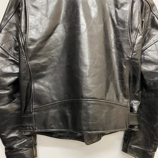 【曜日割引対象外】 ドライボーンズ Dry Bones ダブル ライダースジャケット ホースハイド ジャケット ブラック Lサイズ 201MT-4353 VB