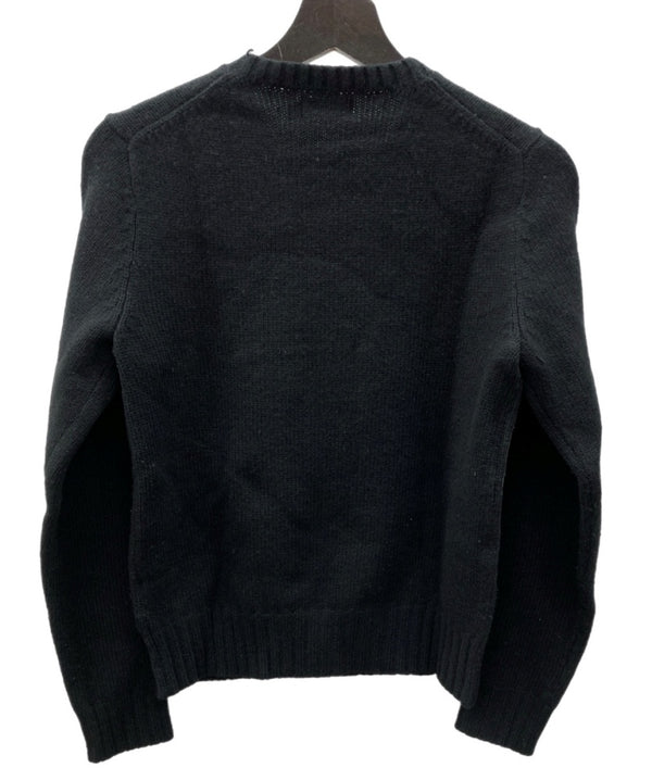 ラルフローレン RalphLauren ポロ POLO 現行タグ Polo Bear ポロベア タキシード Knit ニット ウール カシミヤ混 キャメル混 スパンコール 刺繍 BLACK 黒 211763874001 セーター ロゴ ブラック Sサイズ 104LT-197