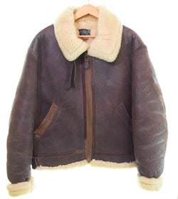 アビレックス AVIREX アヴィレックス B-6 リアル ムートン フライト B6 本革　SCOVILL ZIP ボア 40 ジャケット ブラウン 103MT-2951