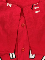 ナイキ NIKE JORDAN 90s BASEBALL SHIRT ベースボール シャツ ジャンプマン ボタン ヴィンテージ 半袖 刺繍 赤 半袖シャツ ロゴ レッド 104MT-1962