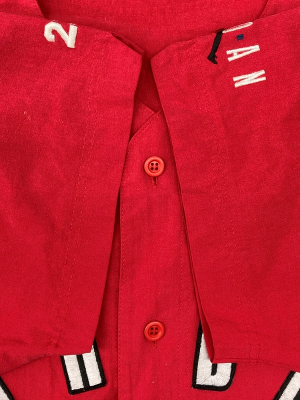 ナイキ NIKE JORDAN 90s BASEBALL SHIRT ベースボール シャツ ジャンプマン ボタン ヴィンテージ 半袖 刺繍 赤 半袖シャツ ロゴ レッド 104MT-1962