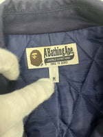 ア ベイシング エイプ A BATHING APE ダブルライダースジャケット コットン地 BAPE 裏地キルティング エイプ ベイプ 裏原 紺 1920-141-013 ジャケット ネイビー Mサイズ 101MT-5128