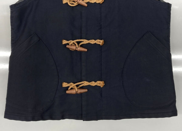 ジェラード JELADO DUFFLE VEST ダッフル ベスト デッキコード ジップアップ フード アウター 紺 CT03502 ベスト 無地 ネイビー Mサイズ 104MT-1664