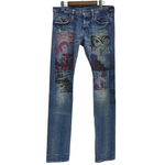 ヒステリックグラマー HYSTERIC GLAMOUR デストロイ オールモンスターズ スタッズ 5AP-0843 デニム ブルー 32サイズ 201MB-1014