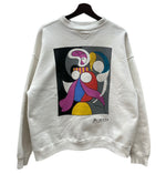 ヴィンテージ vintage ピカソ 花と女性 Pablo Picasso Woman with a flower アート 前V はめ込みV ガゼット US古着 白 サイズ不明 スウェット プリント ホワイト 104MT-1059