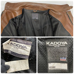 カドヤ KADOYA カーコート バイカーレザージャケット ライダース ジャケット ブラウン Lサイズ 201MT-4281