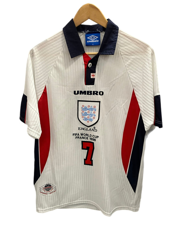 アンブロ UMBRO 90s 90's ENGLAND FIFA WORLD CUP FRANCE BECKHAM イングランド代表 フランスワールドカップ1998 ベッカム 半袖ポロシャツ ホワイト Mサイズ 101MT-3106