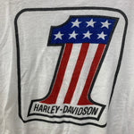 【曜日割引対象外】 チャンピオン Champion 70’s HARLEY DAVIDSON NO.1 リンガーTee Tシャツ ホワイト Mサイズ 201MT-3605 VB