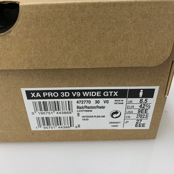 サロモン SALOMON XA PRO 3D V9 WIDE GORE TEX 472770 メンズ靴 スニーカー ブラック 27.0cmサイズ 201-shoes1495