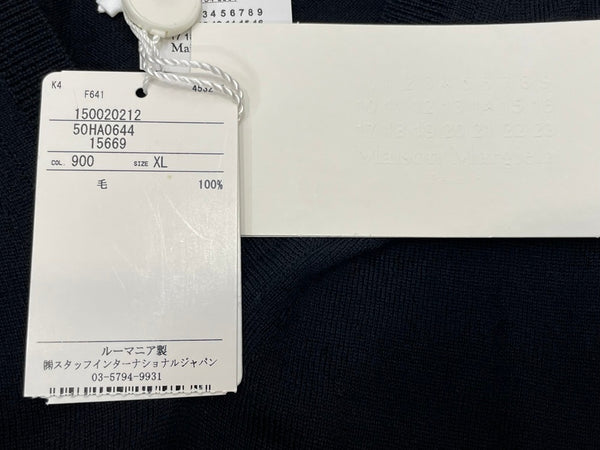 メゾン マルジェラ Maison Margiela Vネック ウール セーター S50HA0644 XL セーター ブラック LLサイズ 601MT-18