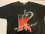 ヴィンテージ vintage 90's 90s FRUIT OF THE LOOM 105.9 KBPI Rock The Rock The best new Rock-n-Roll First XL Tシャツ ブラック LLサイズ 101MT-3517