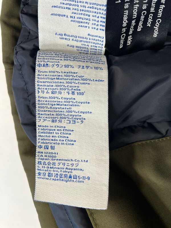 ケープハイツ Cape HEIGHTS ダウンコート ダウンジャケット フード ファー ジャケット カーキ SSサイズ XS 101LT-205