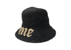 シュプリーム SUPREME 23SS Old English Straw Crusher オールド イングリッシュ ストロー クラッシャー バケットハット バケハ キャップ 麦わら 帽子 黒 帽子 メンズ帽子 ハット ロゴ ブラック フリーサイズ 104H-33