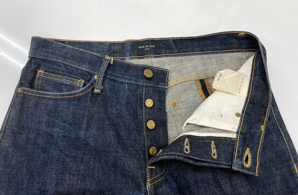 フィアオブゴッド FEAR OF GOD Ancle Slim Zip Jeans アンクル スリム ジップ ジーンズ 青 無地 184108 デニム ブルー THIRTY ONE 104MB-325