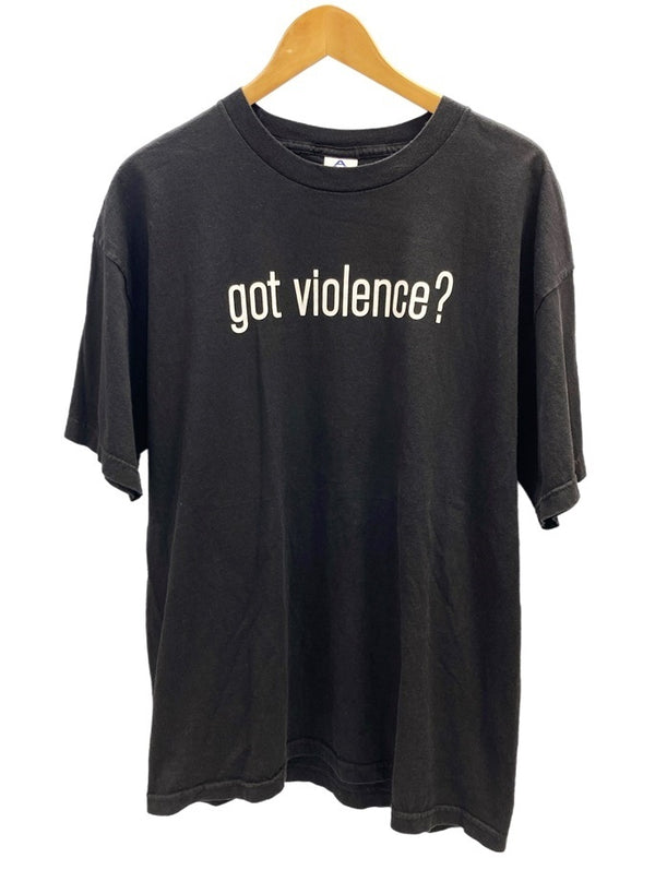 バンドTシャツ BAND-T 00s～  MARILYN MANSON got violence? マリリンマンソン ゴット バイオレンス ロックT ヴィンテージTシャツ  XL Tシャツ プリント ブラック LLサイズ 101MT-2235