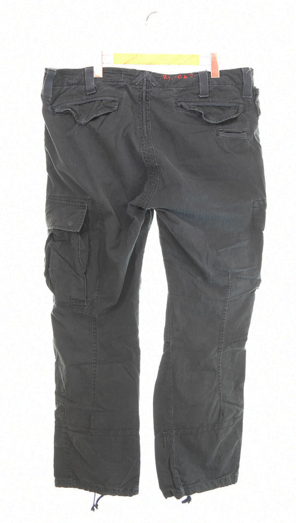 ラルフローレン RalphLauren 90s ボンテージギミックカーゴパンツ 90's マルチポケット ヘリンボーンツイル Y2K カーゴパンツ ブラック 38/32 103MB-565