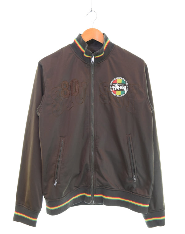 ステューシー STUSSY 90s ラスタカラー トラックジャケット 90's  ジャージ ブラウン Lサイズ 103MT-3304
