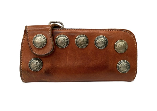 レッドムーン REDMOON LONG WALLET ロング ウォレット コンチョ バイカー インディアン 長財布 茶 財布・ケース メンズ財布 総柄 ブラウン 104W-29