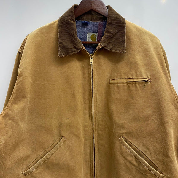 【曜日割引対象外】 カーハート Carhartt 70's デトロイトジャケット ステンシル ジャケット ベージュ 46サイズ 201MT-4874 VB