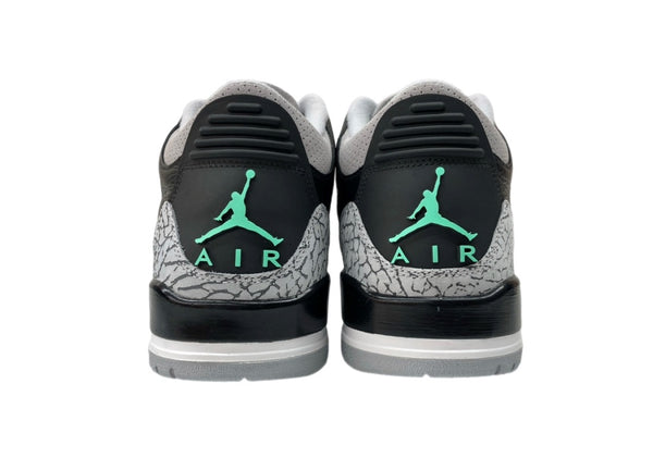 ナイキ NIKE 23年製 AIR JORDAN 3 GREEN GLOW エア ジョーダン グリーン グロー AJ3 ジャンプマン シューズ 灰 黒 CT8532-031 メンズ靴 スニーカー ブラック 29cm 104S-784