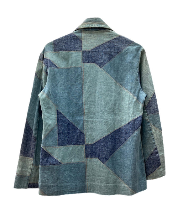 ヴィンテージ vintage 70s 70年代 パッチワーク プリント デニムジャケット Ｇジャン 青 ジャケット プリント ブルー 104MT-1351