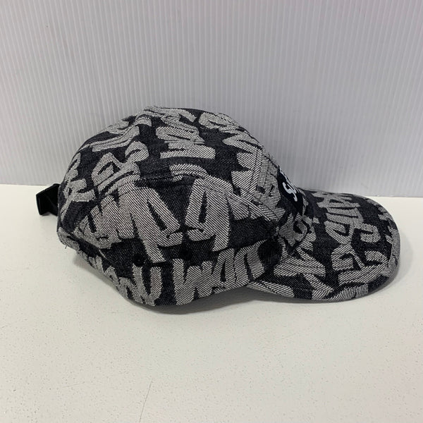 【中古】シュプリーム SUPREME 22SS ファット ティップ デニム キャンプ キャップ Fat Tip Jacquard Denim Camp Cap 帽子 メンズ帽子 ブラック 201goods-693