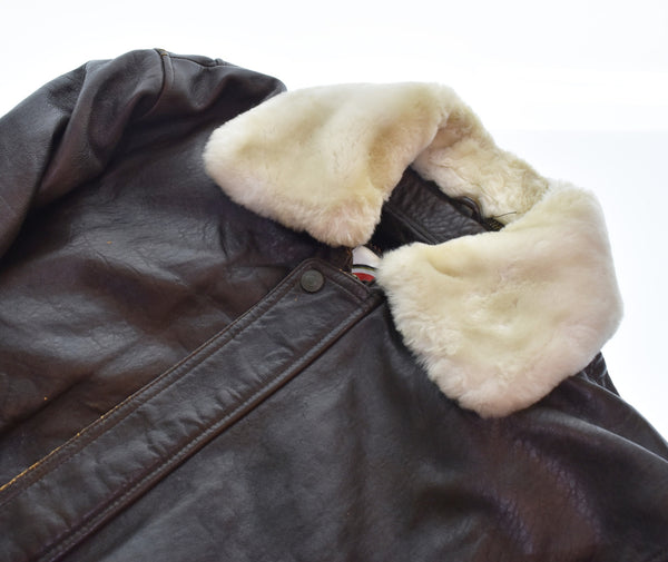 ラッキーストライク LUCKY STRIKE G-1 Flight Jacket SHEEP SKIN LEATHER JACKET フライト ジャケット レザー 襟 ボア ボアライナー 7571-5385 L ジャケット ブラウン 103MT-3182