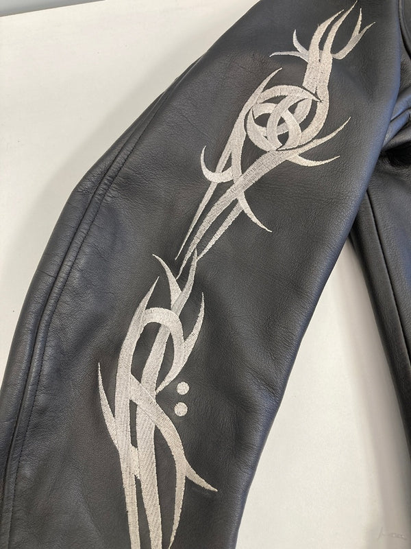 カドヤ KADOYA RADS シングルライダース レザージャケット トライバル刺繍　黒 KJXTL-366 ジャケット ブラック Lサイズ 101MT-3932