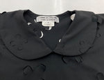 コムデギャルソン COMME des GARCONS コムコム AD2016 17SS パンチング ブラウス 丸襟 フラワーカッティング 花 日本製 BLACK 黒 RS-T002 半袖カットソー 総柄 ブラック XSサイズ 104LT-108