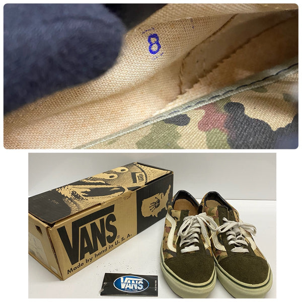 【曜日割引対象外】 ヴァンズ VANS 90's オールドスクール カモフラ 迷彩 USA製 メンズ靴 スニーカー カーキ 26cmサイズ 201-shoes1436 VB