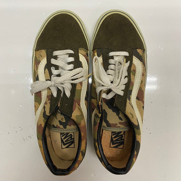 【曜日割引対象外】 ヴァンズ VANS 90's オールドスクール カモフラ 迷彩 USA製 メンズ靴 スニーカー カーキ 26cmサイズ 201-shoes1436 VB