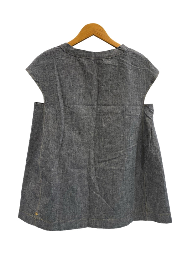 フォーティーファイブアールピーエム 45RPM リネン混 コットンベスト 麻 綿 5067182 ベスト ブルー サイズ0 101LT-209