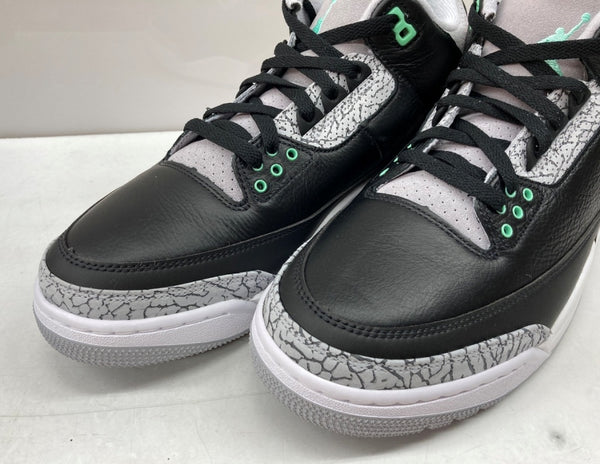 ナイキ NIKE 23年製 AIR JORDAN 3 GREEN GLOW エア ジョーダン グリーン グロー AJ3 ジャンプマン シューズ 灰 黒 CT8532-031 メンズ靴 スニーカー ブラック 29cm 104S-784