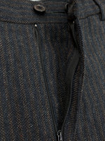 ドリスヴァンノッテン DRIES VAN NOTEN WIDE HALF PANTS ワイド ハーフ パンツ ジップフライ ショート タック 灰 ストライプ 020915-8223-901 ハーフパンツ グレー サイズ 46 104MB-256