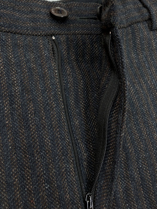 ドリスヴァンノッテン DRIES VAN NOTEN WIDE HALF PANTS ワイド ハーフ パンツ ジップフライ ショート タック 灰 ストライプ 020915-8223-901 ハーフパンツ グレー サイズ 46 104MB-256