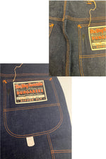 ヴィンテージ vintage 50's～60's 50～60年代 The Big Favorite DUNGAREES ペインターパンツ オレンジ糸 トリプルステッチ GRIPPER ZIPPER DEAD STOCK デニム ブルー W31L30 101MB-634
