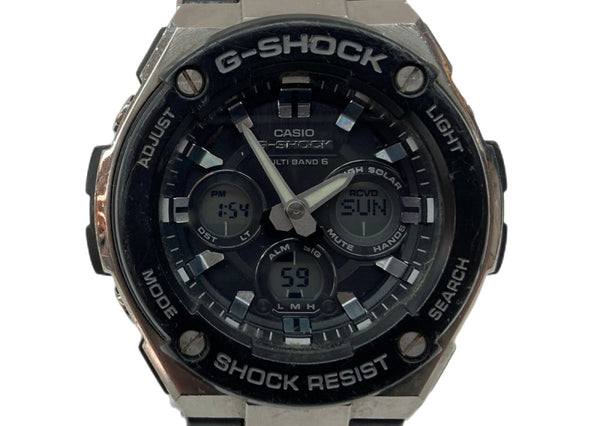 ジーショック G-SHOCK CASIO カシオ タフソーラー 耐衝撃構造 20気圧防水 アウトドア 腕時計 ウォッチ 5524 銀 黒 GST-W300 メンズ腕時計ブラック 104T-36