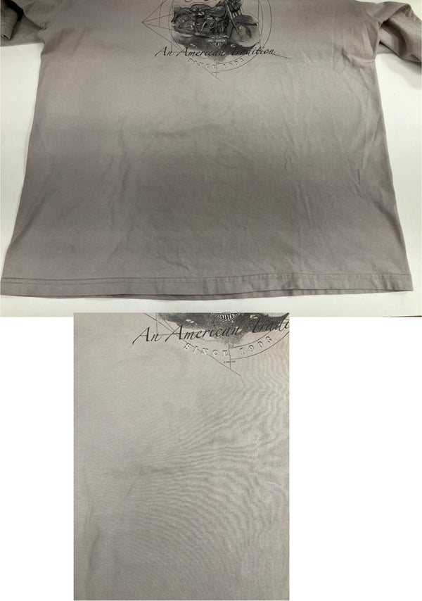 ハーレーダビッドソン Harley-Davidson 00's An American Edition MORTERCYCLE イーグル モーターサイクル バイク バーアンドシールドロゴ 両面 プリント - Tシャツ ブラウン 101MT-4540