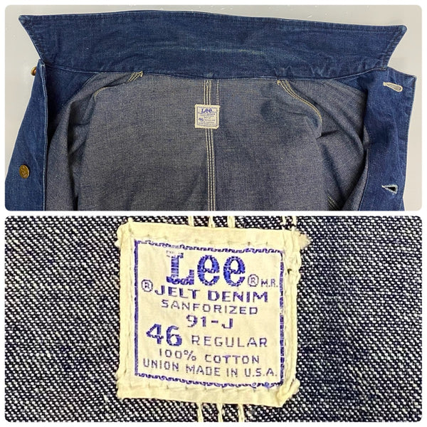 【曜日割引対象外】 ヴィンテージ vintage リー LEE 60's~ 91-J デニムカバーオール USA製 ジャケット ブルー 46サイズ 201MT-3513 VB
