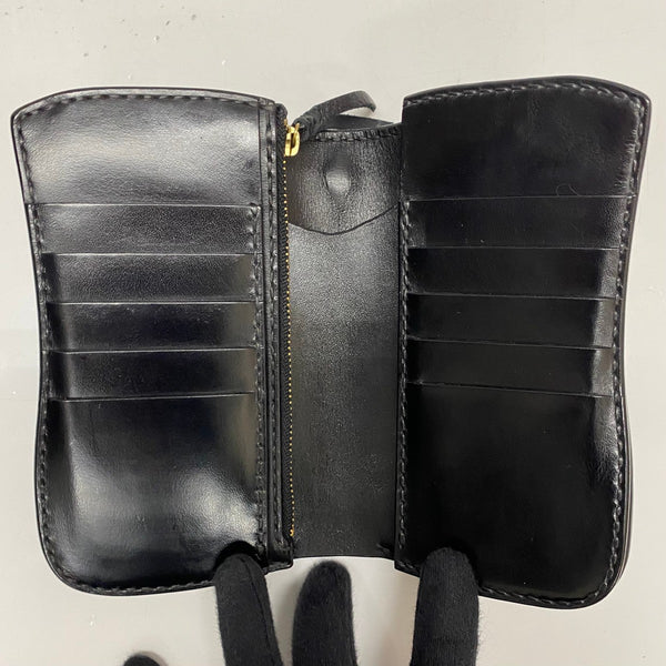 【曜日割引対象外】 レザーアイテム Leather items ショートウォレット 財布・ケース メンズ財布 ブラック 201goods-806 VB