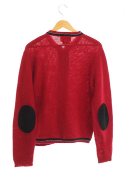 ヴィンテージ Vintage 50s~60s 50s 60s MOHAR ZIP UP CARDEGAN NYNCOジッパー モヘアニット エルボーパッチ セーター レッド 103MT-2449